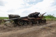 iznīcināts Kfrievijas tanks Ukrainā 