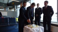 airBaltic viceprezidents Jānis Vanags, Rīgas mērs Nils Ušakovs, Siguldas mērs Uģis Mitrevics