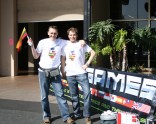 Vitālijs Rodnovs (LT) un Māris Ābele (LV) pirms starta RoboGames 2010