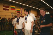 Robotu Freestyle apbalvošanas ceremonija. Pirmais no kreisās - sudraba medaļas laureāts Vitālijs Rodnovs no Lietuvas.