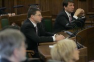 Ministru prezidents Valdis Dombrovskis sniedz ikgadējo ziņojumu Saeimai.   - 12