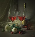 Klusā daba ar vīna glāzēm